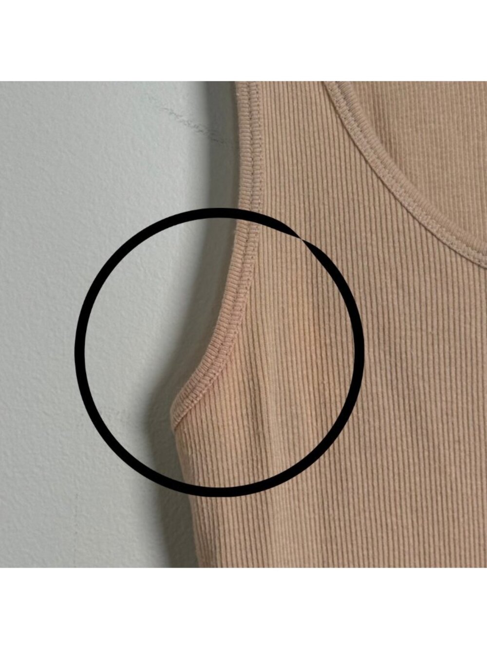 Old Navy Perfect Fit Ribbed Beige Tank Top Medium Minimalist Neutral Nude Tan - Picture 8 of 10